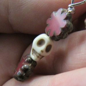 Czechoslovakia Red Glass and Magnesite Skulls